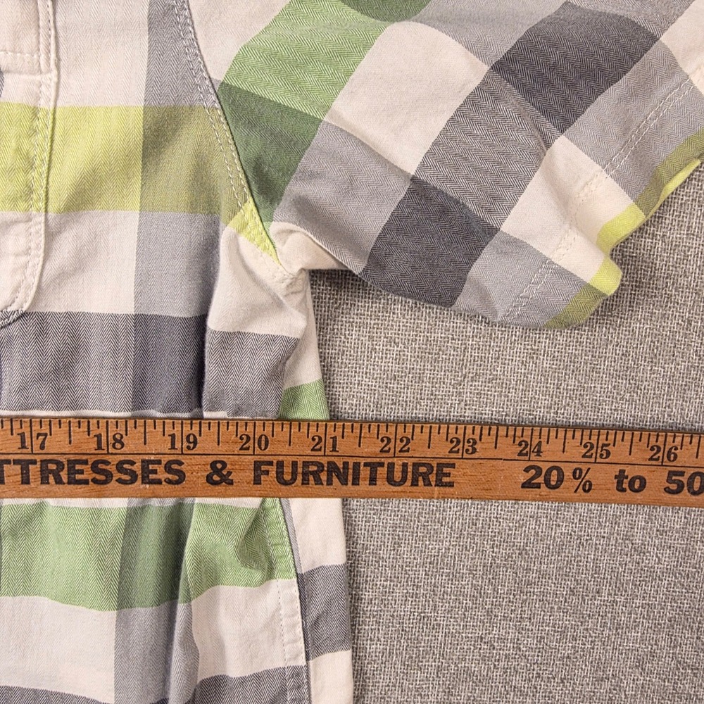 The North Face Mens Green Grey Plaid Short Sleeve Button Down Shirt Large - Picture 4 of 8